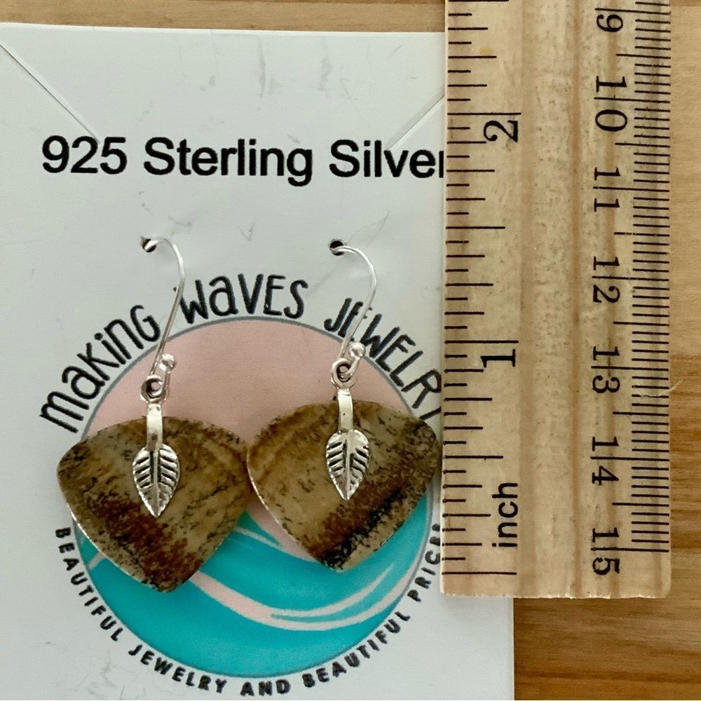Picture Jasper Solid 925 Sterling Silver Earrings - Picture 2 of 2